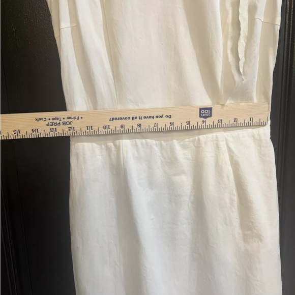AUTHENTIC PRADA WHITE DRESS MIDI Sheath COTTON SIZE 42  US 4/6 Rushed Accent - Picture 8 of 11
